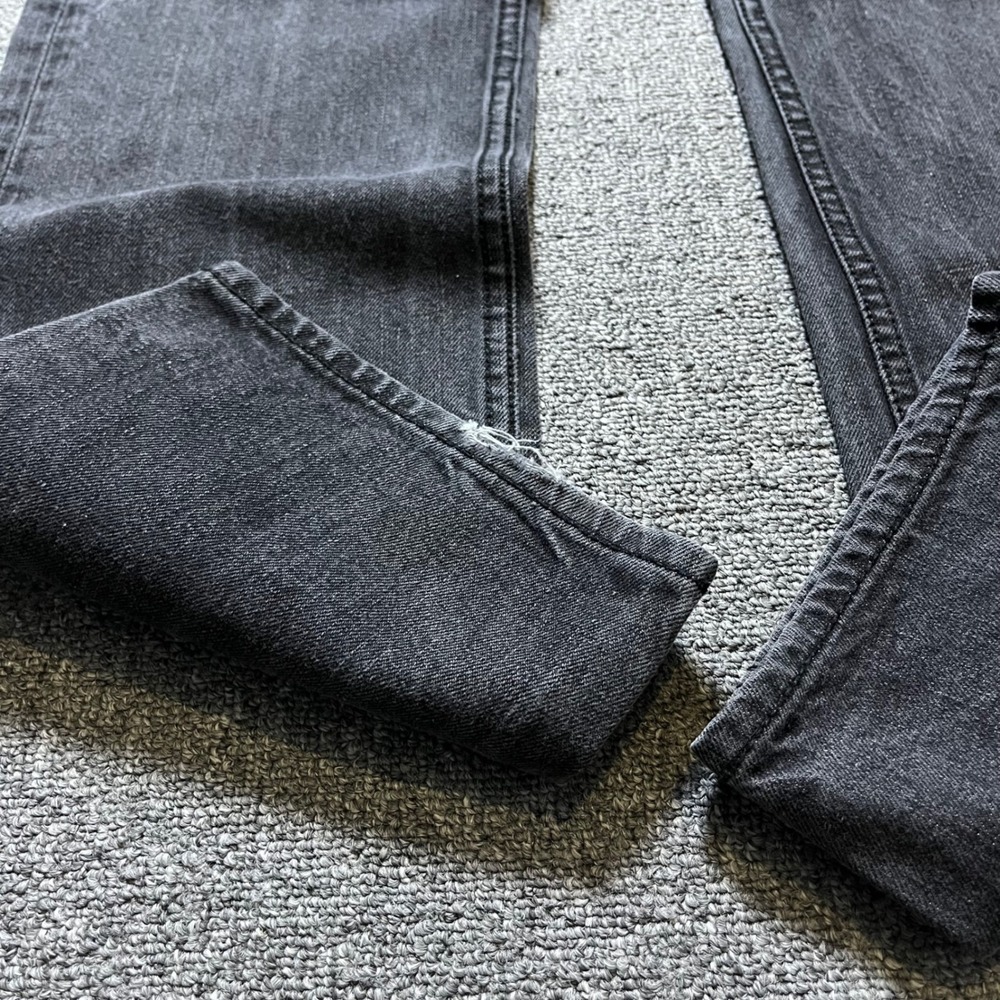 AKOO Jeans 36 Black Wash Denim Straight Leg Streetwear Baggy Hip Hop - Picture 4 of 9